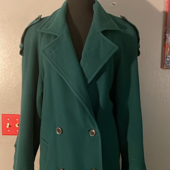 Worthington full length double breasted funnel neck wool coat 8 - Picture 9 of 11
